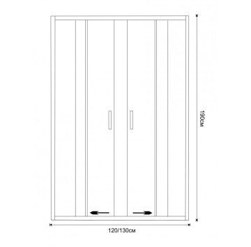 Параван Интер ICS130L SILK 130/h190см Мат стъкло хром профил 130L SILK ИНТЕР КЕРАМИК