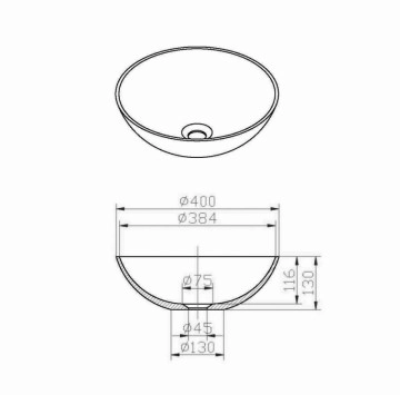 Мивка iStone Solid ICB645W 40см бял мат ИНТЕР КЕРАМИК