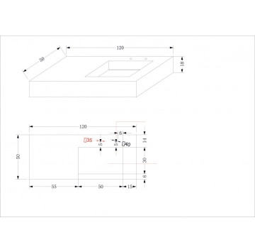 Мивка Pietra ICL12049/120B  120см черен мат Лява ИНТЕР КЕРАМИК