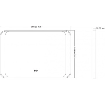 Огледало Интер ICL1822 90/h60см. с вградено LED осветление с Touch screen ИНТЕР КЕРАМИК