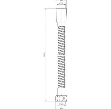 Шлаух ICD120GG Anti Twist 120см ИНТЕР КЕРАМИК