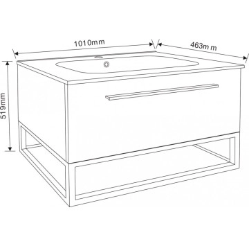 Шкаф за баня Интер ICP10050 Wooden 100см. MDF черен мат ИНТЕР КЕРАМИК