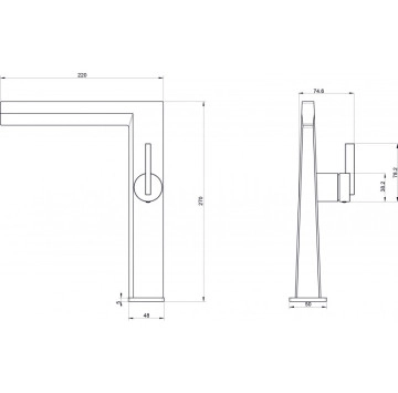 Смесител за мивка Кони ICF116223GG Gun Gray сив ИНТЕР КЕРАМИК