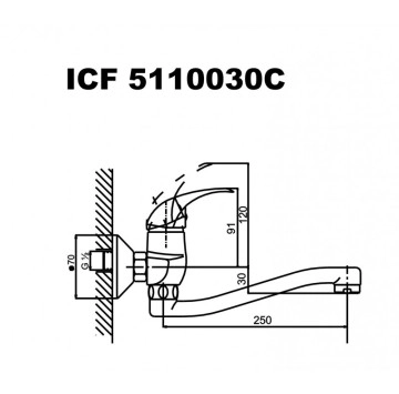 Смесител за кухня Оливия хром ICF5110030C ИНТЕР КЕРАМИК
